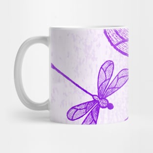 Beautiful abstract dragonflies in purple Mug